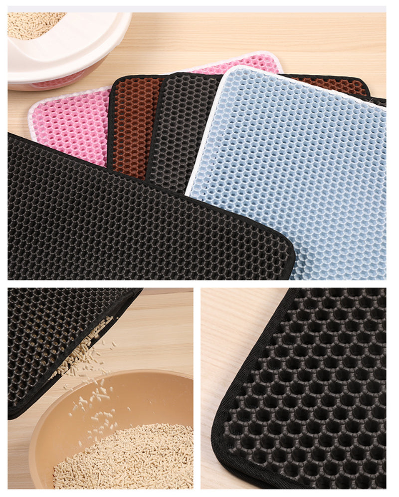 Pet Cat Litter Mat Pet Supplies EVA Double Cat Litter Mat
