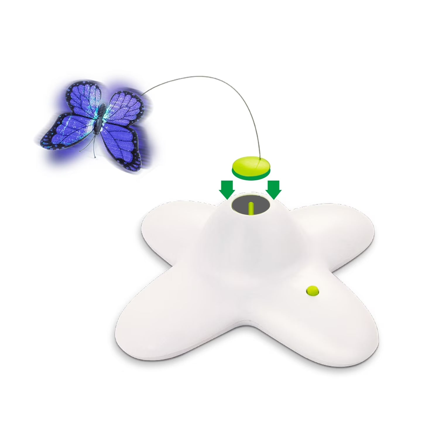 Interactive Cat Toys, Fluttering Butterfly Automatic Cat Teasing Toy with 2 Replacement Butterflies